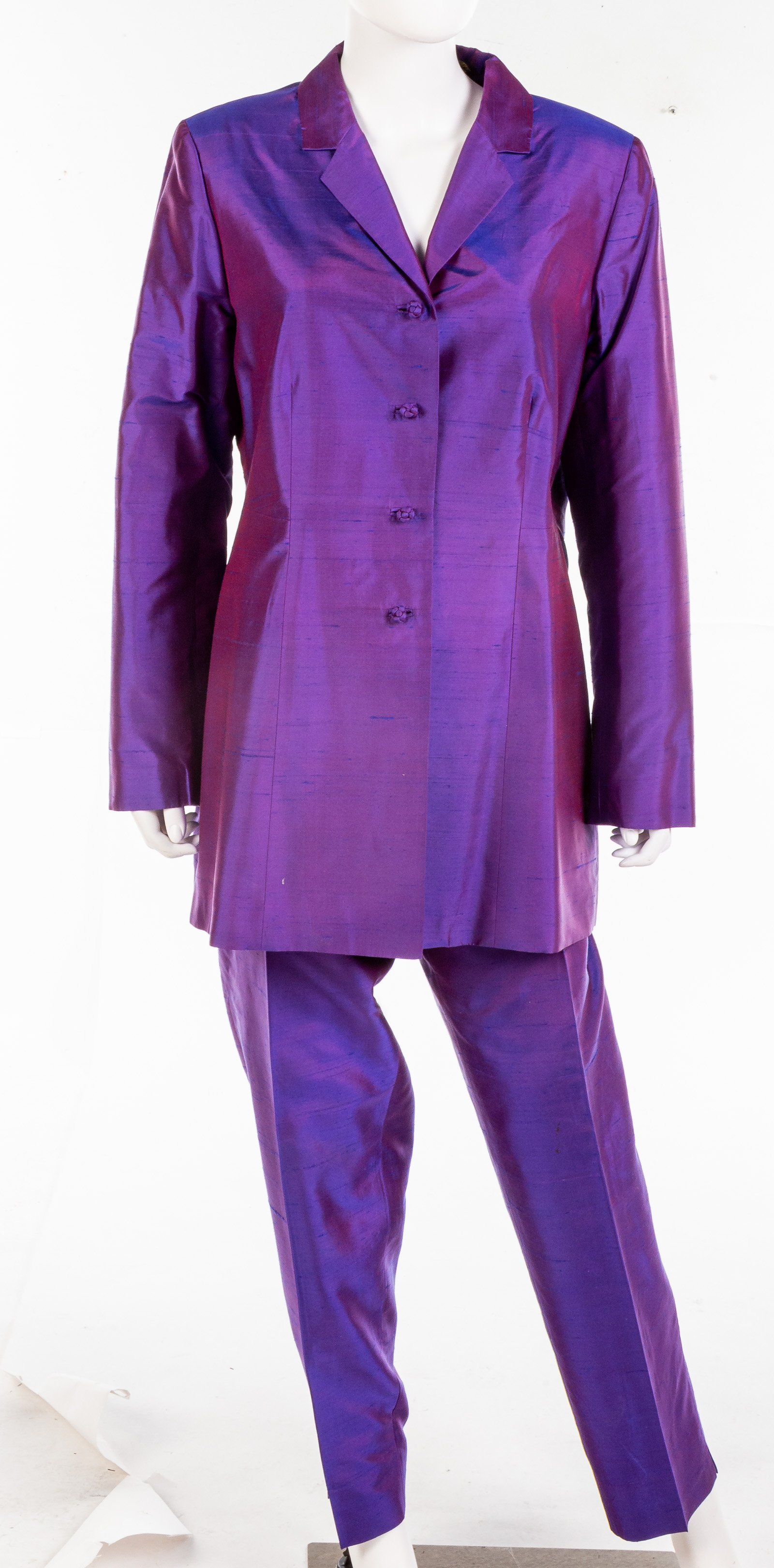 A SILK PANT SUIT BY DANA BUCHMAN