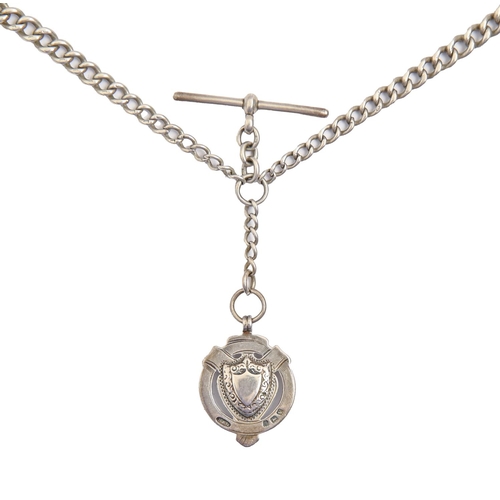 A silver albert, c1900, with