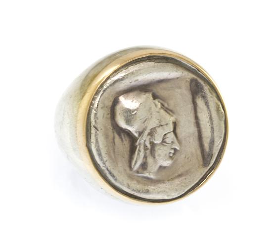A Silver and Corinthian Silver Coin