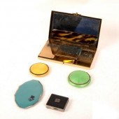 A silver and enamel compact, i