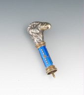 A Silver and Enamel Parasol Ha
