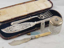 A silver and ivory butter knife a