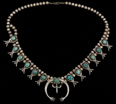 A Silver and Turquoise Squash