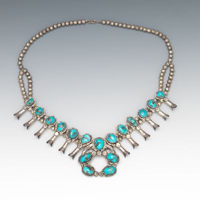 A Silver and Turquoise Squash