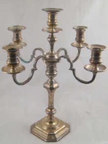 A silver candelabrum hallmarked for