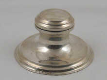 A silver capstan inkwell Birmingham