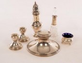 A silver capstan inkwell, Birm