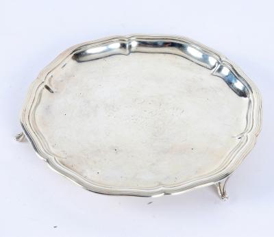 A silver card waiter, Sheffield
