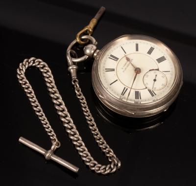 A silver cased open faced pocket
