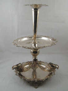 A silver centre piece with cast