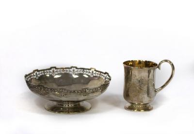 A silver Christening mug, Martin