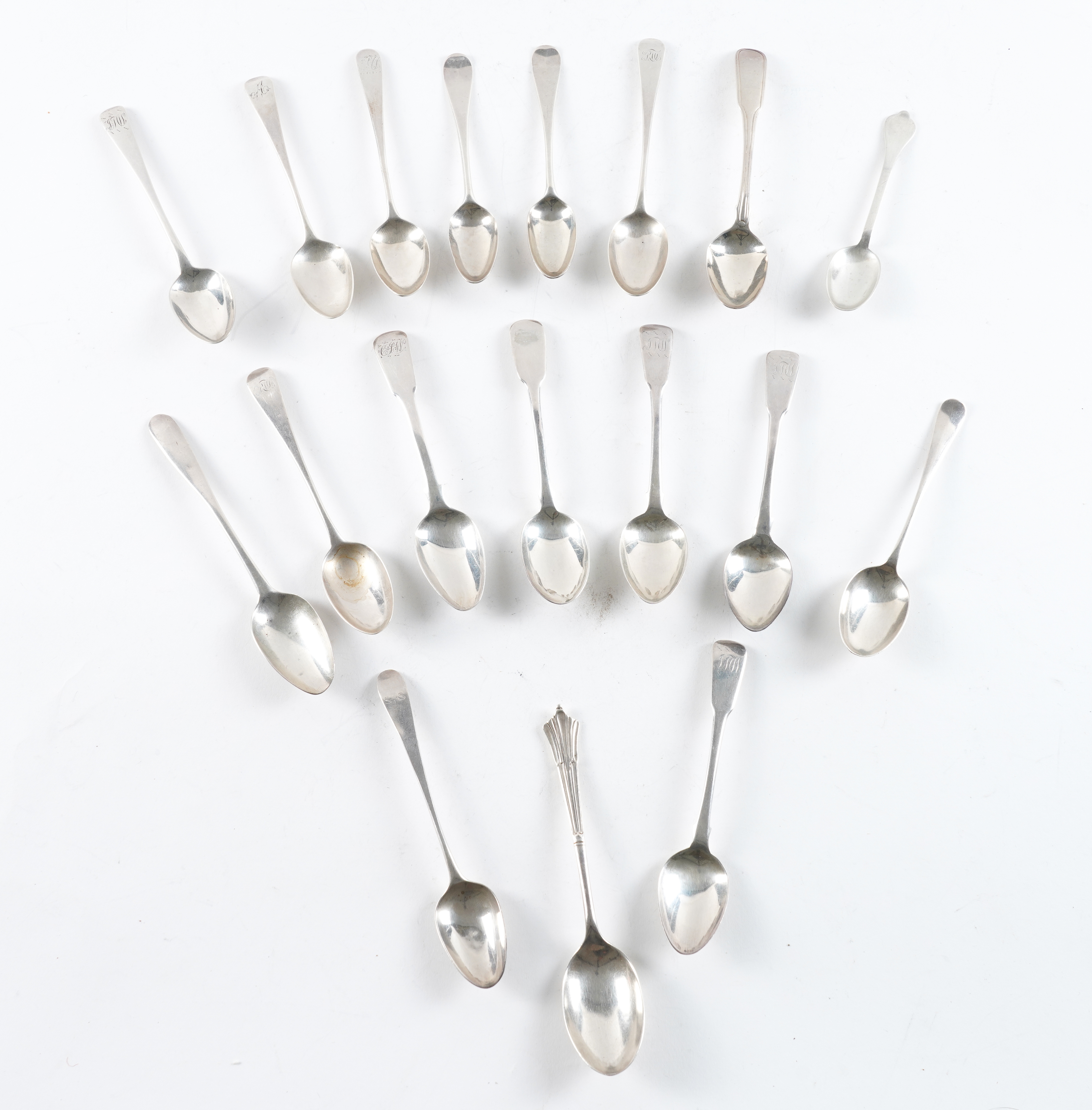 A SILVER CHRISTENING SPOON AND