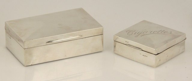 A silver cigarette box London