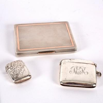 A silver cigarette case, WHM,