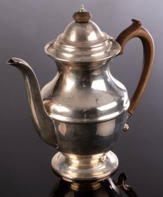 A silver coffee pot, Elkington &