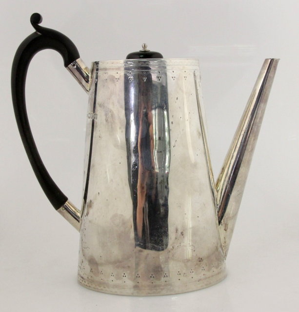 A silver coffee pot HS London