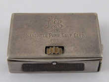 A silver combination vesta and