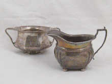 A silver cream jug hallmarked
