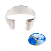 A SILVER CUFF BY SOMERS RANDOL