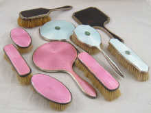 A silver dressing table set of