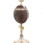 A Silver-Gilt Mounted Carved C
