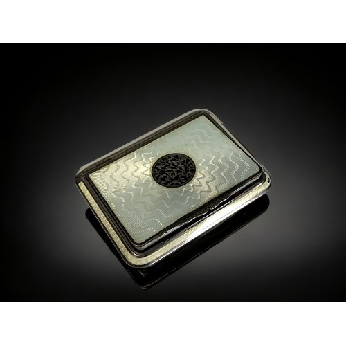 A SILVER GUILLOCHE ENAMEL CARD