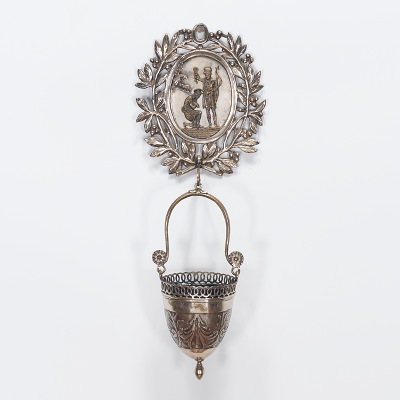 A Silver Holy Water Font Italian
