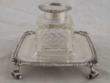 A silver ink stand hallmarked