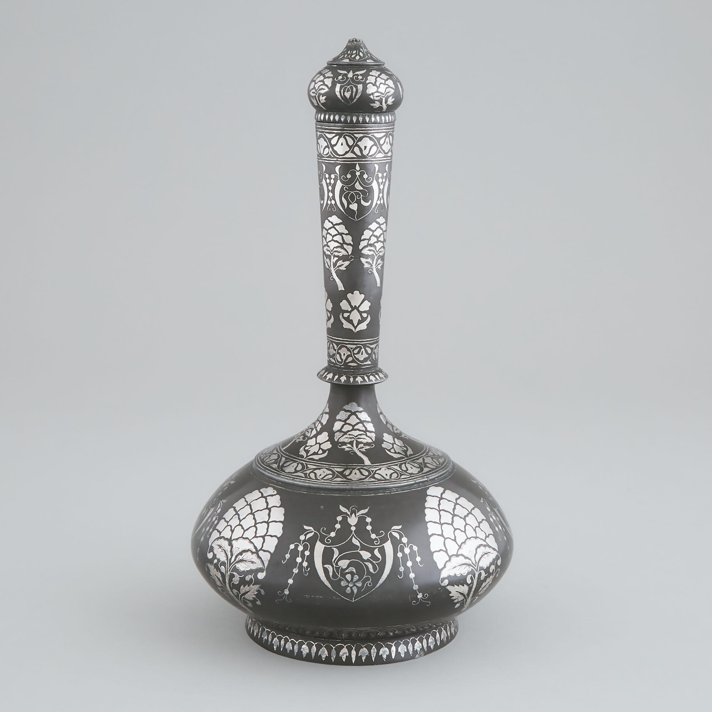 A Silver Inlaid Bidri Covered