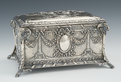 A Silver Jewelry Casket in the