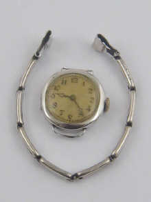 A silver lady's wrist watch the