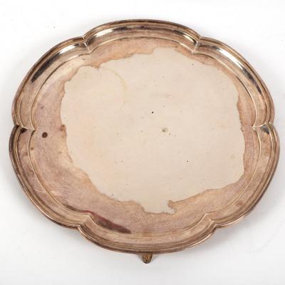 A silver lobed shaped salver, HA,
