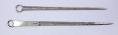 A silver meat skewer Barnard L