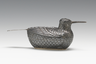 A Silver Metal Bird-Form Box