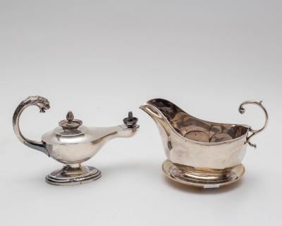 A silver mounted Aladdin lamp table