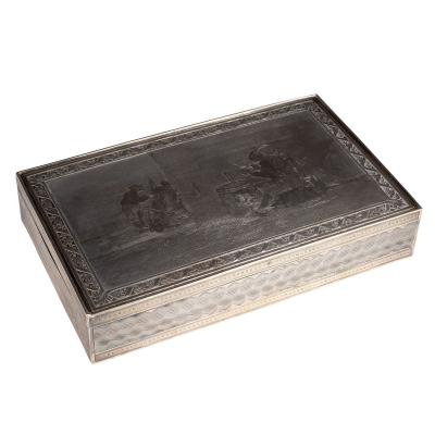 A silver mounted cigarette box,