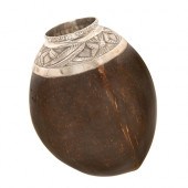 A silver mounted coconut mate