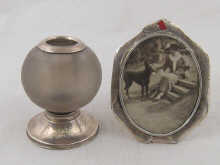 A silver mounted glass vesta 7 cm