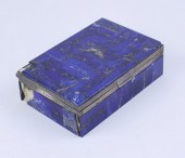 A silver mounted lapiz lazuli