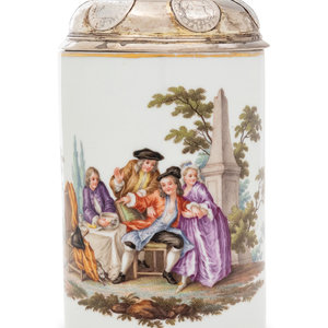 A Silver Mounted Meissen