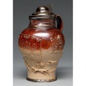 A silver mounted Mortlake salt