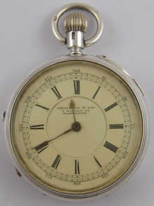 A silver open faced pocket watch