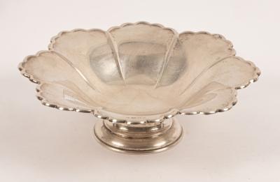 A silver pedestal bowl,