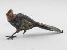 A silver pheasant with champleve