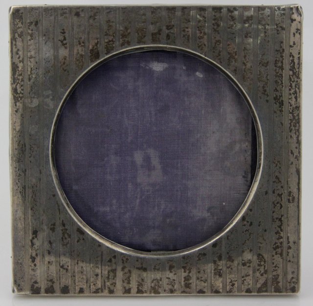 A silver photograph frame