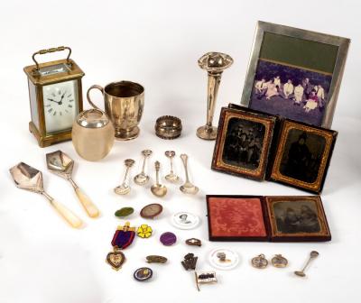 A silver photograph frame,