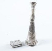 A SILVER PILL BOX AND A SILVER