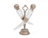 A SILVER PLATE AND CUT GLASS C
