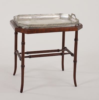 A Silver Plate Serving Tray Table