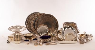 A silver plated footed bowl, with